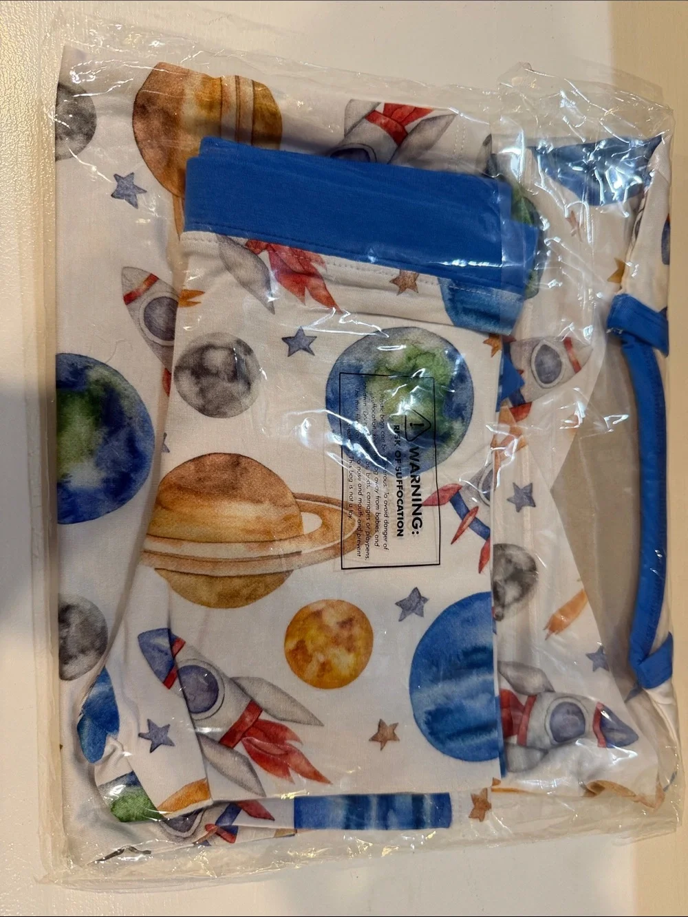 Livi Bee bamboo Long Sleeve Pajama Set Outer Space 4T NWT
